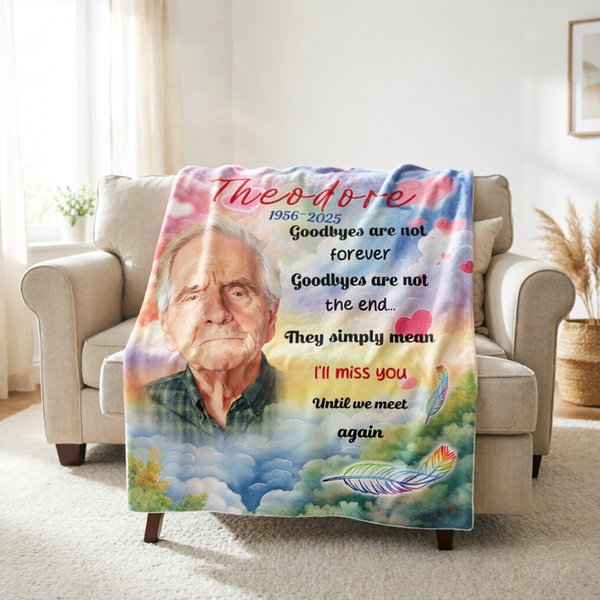 Personalisierte Foto Regenbogen Herz Pfote drucken weiche Decke mit Namen und Jahr Home Decor Sympathie Memorial Geschenk für Tierbesitzer Familie werfen