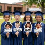 Éventail personnalisé pour la remise des diplômes avec photo d'enfant et texte Fournitures pour la cérémonie de remise des diplômes Cadeau pour les diplômés