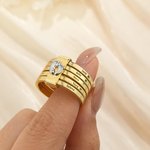 Personalized Foot Stacking Rings with Engraved 2-5 Names Family Jewelry Birthday Mother's Day Gift for Mom Grandma