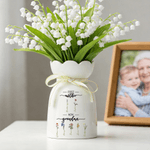 Personalised Birth Flower Ceramic Vase with 1-10 Names Mother's Day Birthday Gift for Mother Grandmother