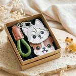 Personlig tecknad hund Nyckelring i PU-läder med namn Daglig användning Jubileum Födelsedagspresent för djurägare och älskare