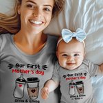 Gepersonaliseerd Schattig Beer Konijntje Eenhoorn 100% Katoenen Babyrompertje T-shirt Met Naam Eerste Moederdagcadeau voor Pasgeboren Moeder