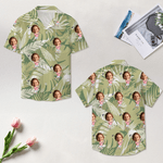 Personalized Face Photo Golf Elements Hawaiian Style Short-Sleeved Shirt Funny Birthday Anniversary Gift for Golf Players