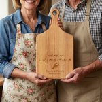 Personalised Engraved You're My Lobster Name Date Wooden Reversible Cutting Board with Grip Wedding Housewarming Anniversary Gift for Couple