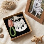 Personlig tecknad hund Nyckelring i PU-läder med namn Daglig användning Jubileum Födelsedagspresent för djurägare och älskare