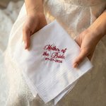 Mouchoir carré 100 % coton brodé avec boîte cadeau et plaque d'identité Cadeau de mariage pour père et mère