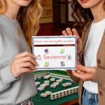 Lecteur de ligne de Mahjong en acrylique coloré personnalisé avec nom Club de Mahjong Cadeau de soirée de jeu de Mahjong pour les amateurs de Mahjong