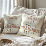 Personalized Faux Yarn Effect Birth Flower First Mom Now Grandma Soft Throw Pillow Cover with Names Mother's Day Gift for Mom Grandma