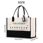 Personalized 1-8 Birth Flowers Butterfly Large Tote Bag with Names and Year Travel Accessories Mother's Day Birthday Gift for Mom Grandma