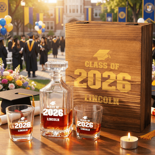 Personalized Engraved Graduation Cap Decanter with Name and Year Graduation Party Birthday Gift for Graduate Teacher