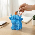 Personalised Multicolour Highland Cow Multi-Size Pen Holder with Name Desk Decor Daily Use Birthday Gift for Highland Cow Lovers Students Teachers