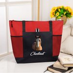 Personalised Horse Photo Portrait Oxford Large Capacity Tote Bag with Name and Mesh Pocket Birthday Anniversary Gift for Horse Owner Horse Lover