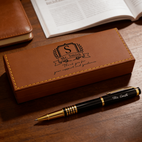 Personalized Thank You for Your Support and Guidance Pen Set with Name and Initial Daily Use Teacher's Day Gift for Teachers Professors