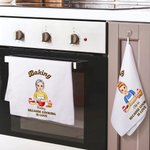 Personalizzato Baking Because Cooking Is Love Asciugamano da tè in cialda con nome Uso quotidiano Regalo di compleanno per lei