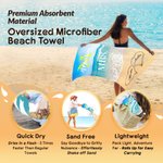 Serviette de plage surdimensionnée à séchage rapide avec initiales du nom, année et texte. Cadeau d'anniversaire pour un couple.