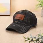 Personalised PU Leather Name Patch Camo Baseball Cap Daily Use Birthday Father's Day Gift for Dad Man