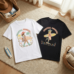 Personalized Multicolor Bohemian Style Surfboard Cowgirl 100% Cotton T-shirt with Name Beach Party Birthday Holiday Gift for Women Girls