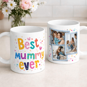 Personlig Best Mummy Ever 11/15 oz keramisk mugg med foto och titel Daglig användning Mors dag Födelsedagspresent till mamma mormor