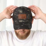 Personalised PU Leather Name Patch Camo Baseball Cap Daily Use Birthday Father's Day Gift for Dad Man