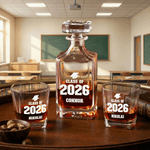 Personalized Engraved Graduation Cap Decanter with Name and Year Graduation Party Birthday Gift for Graduate Teacher