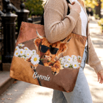 Personalized Highland Cow Birth Flower Large Capacity Tote Bag with Name Daily Use Birthday Gift for Highland Cow Lovers Cowgirls