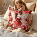 Personlig vakker fødselsblomst Fe Mykt kasteputetrekk med navn Hjemmeinnredning Daglig bruk Bursdagsgave til små jenter