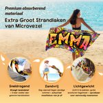Gepersonaliseerde Graffiti Design met Muziek Sport Sterren Sneldrogend Extra Groot Microfiber Strandlaken met Naam Verjaardagscadeau voor Kind Familie