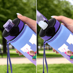 Personalized Cute Face Photo Soccer Pattern 17 oz Kids Water Bottle with Name and Initial Daily Drinking Children's Day Gift for Boys Girls