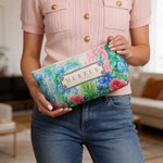 Personalised Chinoiserie Monogrammed Mahjong Tiles Makeup Bag with Name Daily Use Mahjong Night Birthday Gift for Mahjong Players