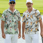 Personalized Face Photo Golf Elements Hawaiian Style Short-Sleeved Shirt Funny Birthday Anniversary Gift for Golf Players