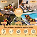 Gepersonaliseerde Graffiti Design met Muziek Sport Sterren Sneldrogend Extra Groot Microfiber Strandlaken met Naam Verjaardagscadeau voor Kind Familie