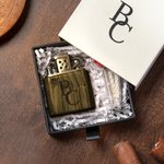 Personlig Graverad Logo Sandelträ Tändare Kit med Initial Namn och Låda Födelsedag Bachelorfest Present för Män Brudgummar