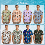 Personalized Face Photo Golf Elements Hawaiian Style Short-Sleeved Shirt Funny Birthday Anniversary Gift for Golf Players