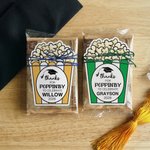 Personalised Popcorn Graduation Cap Waterproof Stickers with Name and Year Graduation Party Decoration Favor for Graduates