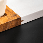 Personalised Engraved Text Acacia Wood Marble Texture 11 Pcs Chopping Board Coaster Set with Bowl and Spoon Mother's Day Gift for Mom Family