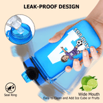 Personalized Cute Face Photo Soccer Pattern 17 oz Kids Water Bottle with Name and Initial Daily Drinking Children's Day Gift for Boys Girls