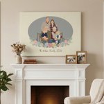 Personalized Warm Minimalist Family Portrait Canvas Prints Home Decor  Ship from USA Birthday Anniversary Gift for Friends Family