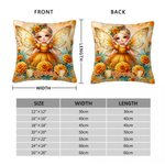 Personlig vakker fødselsblomst Fe Mykt kasteputetrekk med navn Hjemmeinnredning Daglig bruk Bursdagsgave til små jenter