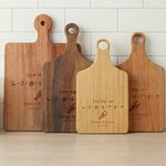 Personalised Engraved You're My Lobster Name Date Wooden Reversible Cutting Board with Grip Wedding Housewarming Anniversary Gift for Couple