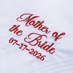 Mouchoir carré 100 % coton brodé avec boîte cadeau et plaque d'identité Cadeau de mariage pour père et mère