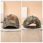 Personalised PU Leather Name Patch Camo Baseball Cap Daily Use Birthday Father's Day Gift for Dad Man