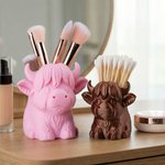 Personalised Multicolour Highland Cow Multi-Size Pen Holder with Name Desk Decor Daily Use Birthday Gift for Highland Cow Lovers Students Teachers