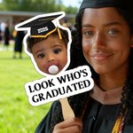 Éventail personnalisé pour la remise des diplômes avec photo d'enfant et texte Fournitures pour la cérémonie de remise des diplômes Cadeau pour les diplômés