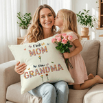 Personalized Faux Yarn Effect Birth Flower First Mom Now Grandma Soft Throw Pillow Cover with Names Mother's Day Gift for Mom Grandma