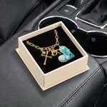 Personlig födelsesten Initial Bygg din egen justerbara ratt Charm Kedja Biltillbehör Födelsedagspresent för familj vän bilägare