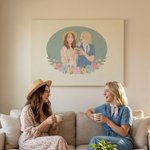 Personalized Warm Minimalist Family Portrait Canvas Prints Home Decor  Ship from USA Birthday Anniversary Gift for Friends Family