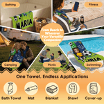 Henkilökohtainen Cartoon Soccer Character Ylimitoitettu Quick Dry Beach Towel nimi Travel Essentials syntymäpäivälahja jalkapallon ystäville