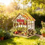 Personalized Faux Stained Glass Greenhouse Acrylic Suncatcher Ornament with Text Home Decor Birthday Anniversary Gift for Plant Lovers