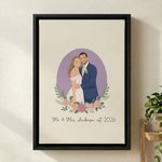 Personalized Warm Minimalist Family Portrait Canvas Prints Home Decor  Ship from USA Birthday Anniversary Gift for Friends Family