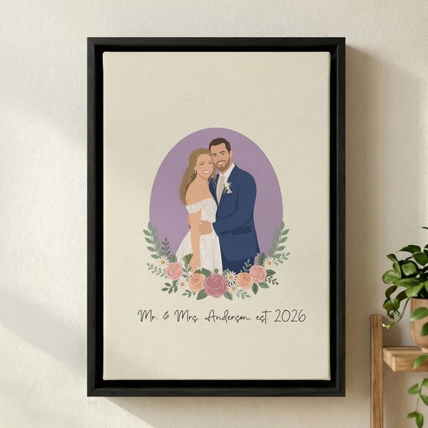 Personalized Warm Minimalist Family Portrait Canvas Prints Home Decor  Ship from USA Birthday Anniversary Gift for Friends Family